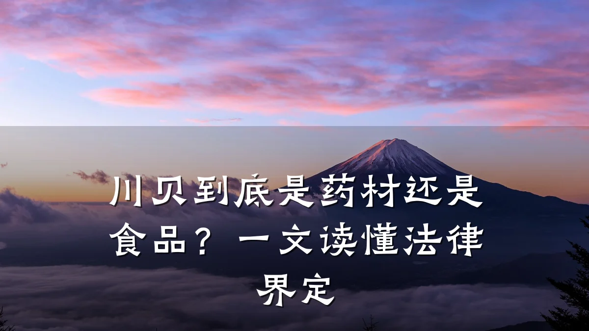 川贝到底是药材还是食品?一文读懂法律界定
