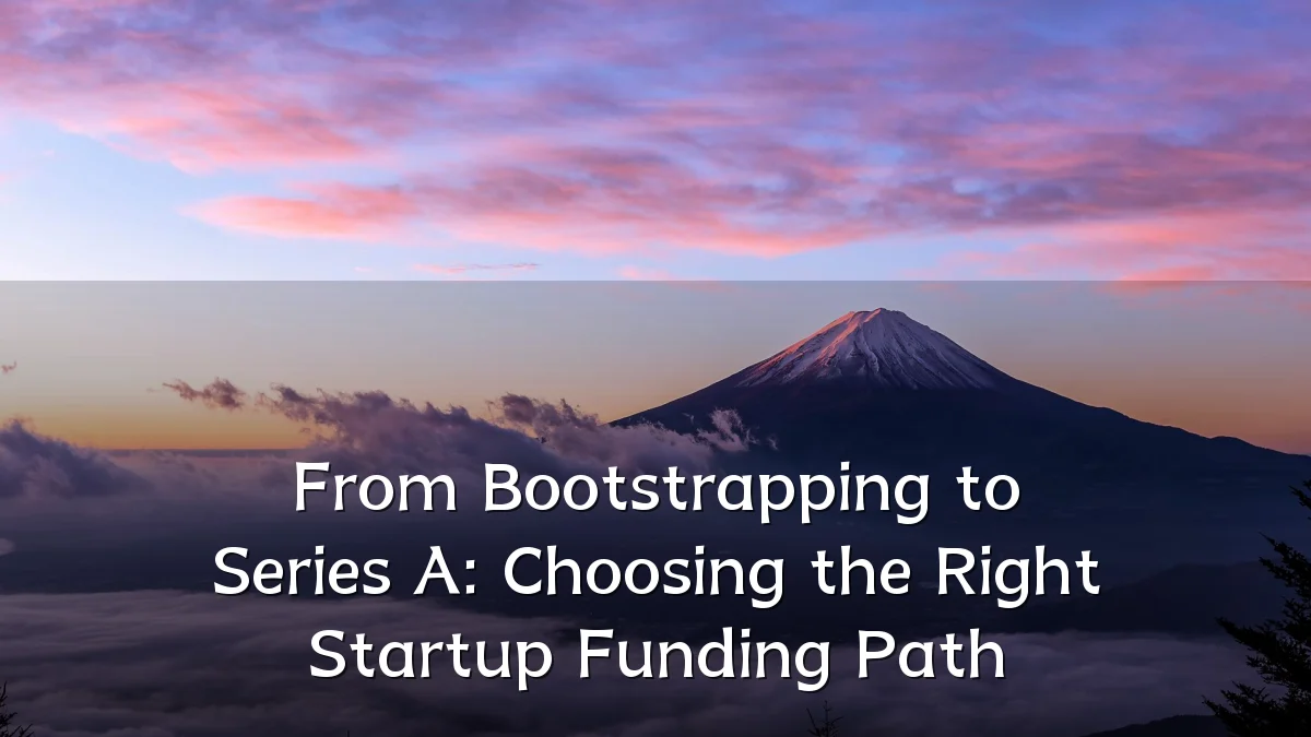 From Bootstrapping to Series A: Choosing the Right Startup Funding Path