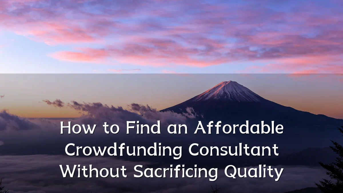 How to Find an Affordable Crowdfunding Consultant Without Sacrificing Quality